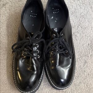 a new day Men’s Black Lace-Up Derby Oxfords size 12